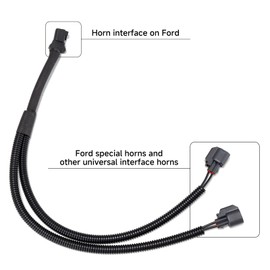FARBIN 1 to 2 Horn Adapter Connector for Ford, Y Type Horn Connector Converter Wiring Harness, Plug and Play (1 to 2 Converter Wiring for Ford Horn)