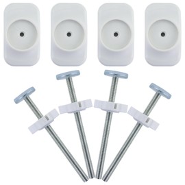 8 Pcs Baby Gate Extension Spindle Rods Kit, 4 Pcs Baby Gate Wall Protector with 4 Pcs Pressure Mounted Baby Gates Threaded Spindle Rods for Child Toddle Pressure Install Baby Gate Dog Gate Extension
