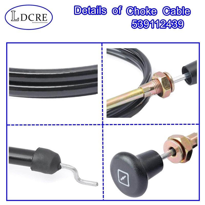 539112439 Choke Cable Compatible with Husqvarna Zero Turn Mower EZ