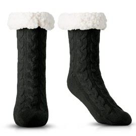 Debra Weitzner Fuzzy Socks for Women Cozy Fleece-Lined Sherpa Slipper Socks Super Soft Warm Plush Fluffy Nonskid Socks with Grippers for Winter Lounging Sleeping etc