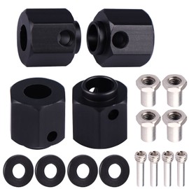 AIMROCK Aluminum Thickened 12mm Hex Wheel Hubs Adapters w/Spacers for 1/10 TRX-4 TRX-6 RC Crawler (Black, 11mm)