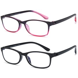 EYEURL 2 Pack Reading Glasses Blue Light Blocking Readers for Women-TR90 Lightweight Computer Reading Glasses Stylish Rectangular Frames Eyeglasses+3.5