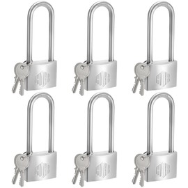 HOX Marine-Grade Rustproof Padlock, Stainless Steel Shackle & Chrome-Plated Brass Body, Weatherproof Outdoor Lock, 2.5-Inch Long Shackle (6 Pack)