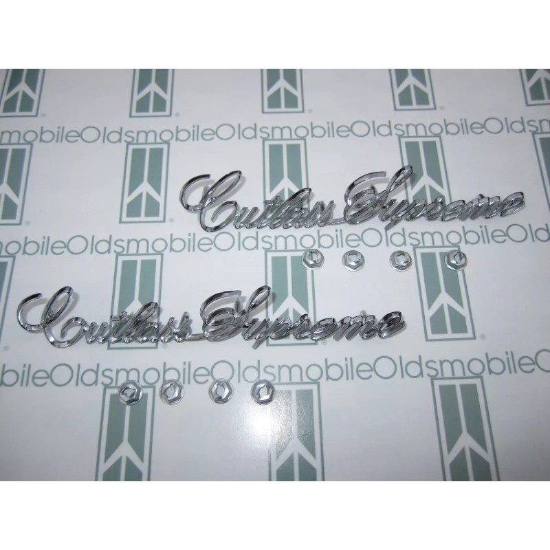 Unbranded 1973-1977 Olds "Cutlass Supreme" Front Fender Chrome Scripts Emblem
