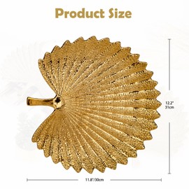 Ceramic Jewellery Tray, Gold Palm Leaf Jewellery Tray, Key Tray, Ceramic Ring Tray, Jewellery Plate, Jewellery Tray for Crumb Tray, Mother's Day, Christmas, Thanksgiving, Birthday Gift