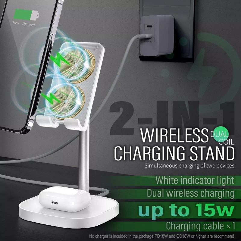Esoulk 15W 2-in-1 Wireless Charging Mount Stand