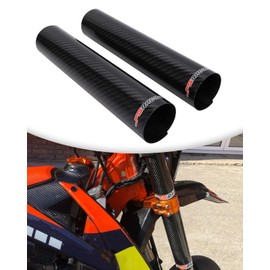 JFG RACING Motorcycle Carbon Fiber Fork Wrap Boots, 250mm, Front Shock Covers Gaiters Guard Protector for Most Dirt Bike, Motorcycles, 2 PCS