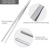 Professional Stainless Steel Tweezers Set, 25-30 cm Length, 4-Piece, Serrated