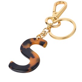 Junyuerly Letter Keychain for Women Initial Pendant KeyRing Cute Key chains Assecories for Girls (S)