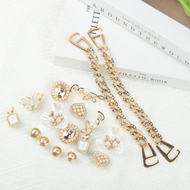 Croc Charms - Shoe Charms Show Croc Charm, Croc Accessories With Bling, Silver And Gold Croc Charm, Stylish Charm For Croc Women, Croc Jewels, accessorie For Croc, Add Style And Fun (Golden)