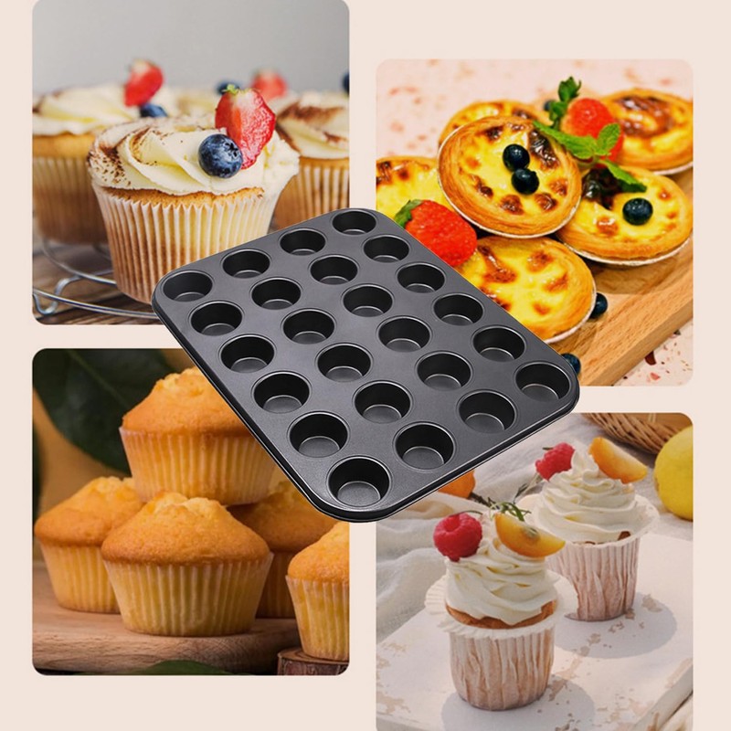 Aybloom Nonstick 24 Cups Mini Muffin Pan with Extended Handles