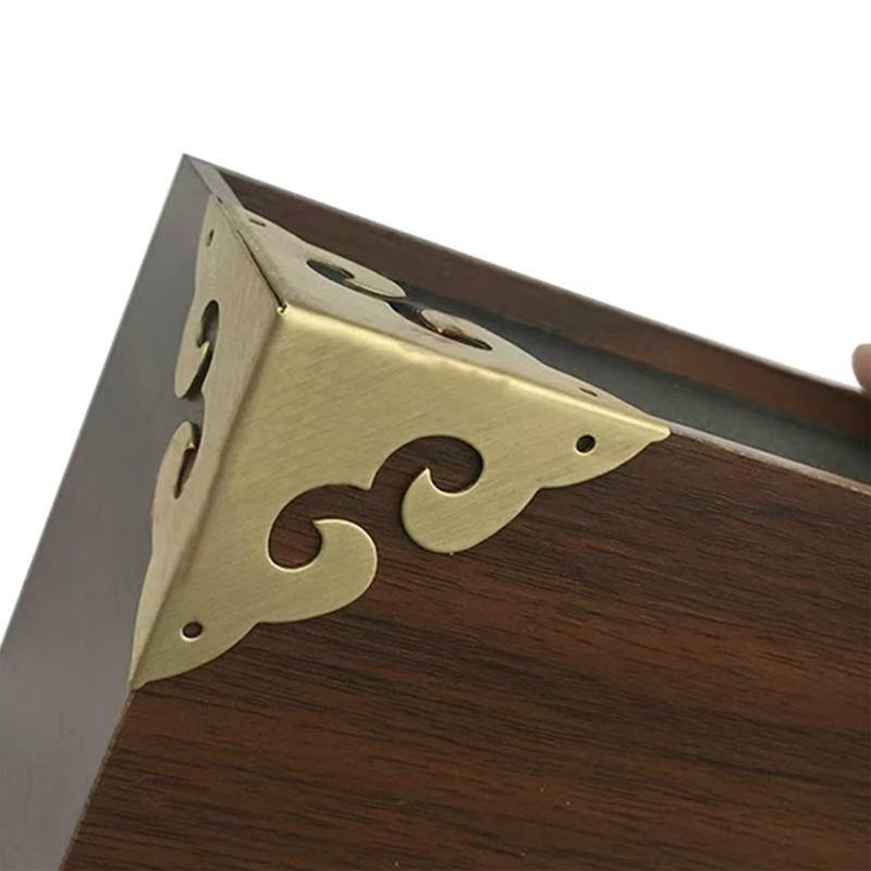 4Pcs Brass Corner Protectors Right Angle Brackets Brass Antique Edge