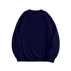 Hilinker Women's Cute Graphic Crewneck Sweatshirts Casual Loose Long Sleeve Pullover Tops Navy Blue CHICAGO X-Large