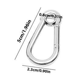 2 PCS Carabiner Clip,Stainless Steel Carabiner Clip Heavy Duty M5 Small Carabiner Snap Hook for Travel Camping Hammock Hiking Fishing Dog Leash Keychain(Silver)