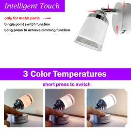 Intckwan 12 Volt LED Lamps Motorhome, 12v LED Reading Lamp Caravan with USB, 3W, Tactile Dimmer Switch, White Yellow and Warm Light, For DC12-24v Car Truck Caravan Motorhome Camping Boat(2 Pcs)