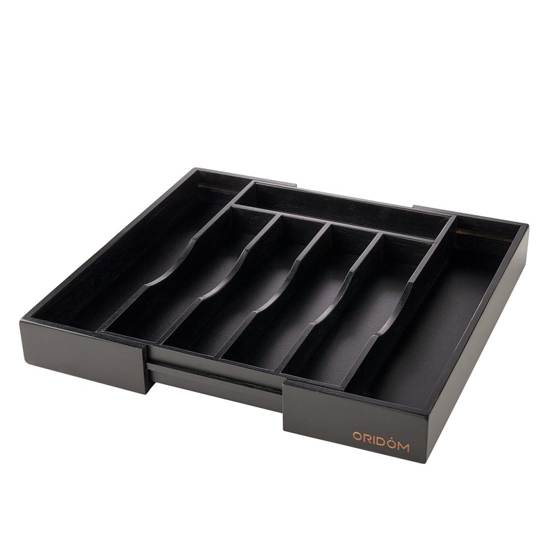 oridom Expandable Bamboo Kitchen Drawer Organizer for Cutlery and Utensils,