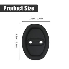 EKUWU 4 PCS Car Door Latch Lock Cover, Silicone Door Latch Protective Cover, Self-Adhesive Slam Stopper Shock Absorber, Universal Automotive Exterior Accessories for Most Cars, SUVs, Trucks (Black)