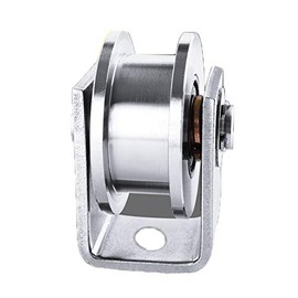 Chiloskit 2 inch 304 Stainless Steel Sliding GateRoller Wheel Bearings V/U/H for Swing/Sliding Sate with Wheel+Bracket,660 lbs Capacity (H)