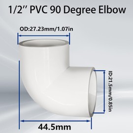 10Pcs 1/2" PVC 90 Degree Elbow, 2 Way Right Angle PVC Pipe Fitting, PVC Pipe Fitting, PVC Corner Fittings for Sch40 PVC Pipe DIY Frame and DIY PVC Shelf Building Furniture Garden Support Structure