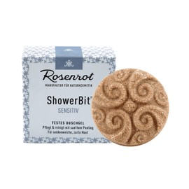 Rosenrot Naturkosmetik - ShowerBit® - Solid Shower Gel Sensitive - 55 g - Nourishes and cleans with gentle exfoliation - For silky soft, delicate skin