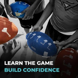 PlayCoach - Fútbol juvenil en tallas junior y peewee con 10 rutas básicas de paso para niños de 6 a 12 - respaldado por Drew Brees, fútbol playa, fútbol infantil, fútbol de piel