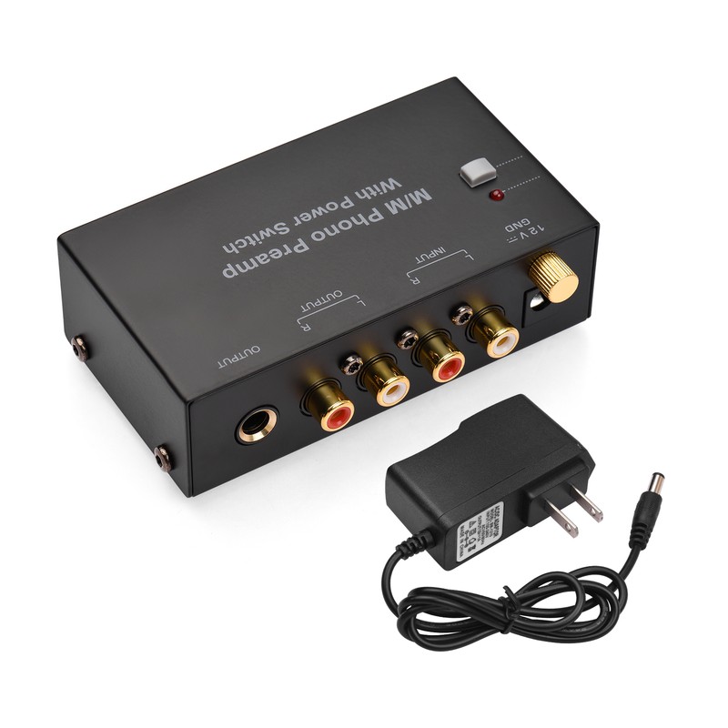 M/M Phono Preamp with Power Switch Ultra-compact Phono Preamplifier Turntable