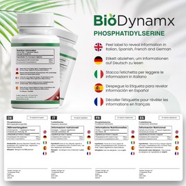 BioDynamx Phosphatidylserine | 90 Highly Effective Vegan Phosphatidylserine Capsules - 100mg Active Phosphatidyl Serine Per Serving | GMO, Gluten and Dairy Free | Made in the UK