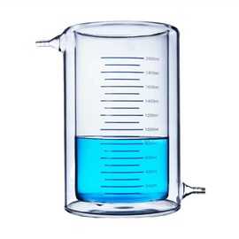 2000mL Lab Jacket Glass Beaker 2L Jacketed Cup Double Layer Vessel Laboratory Glassware
