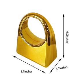 QMLGB Women Elegant Acrylic Evening Clutch Purse Top Handle Hobo Bag Metallic Purse Handbag for Party Prom Cocktail, Gold
