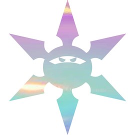 NBFU Funny Ninja Throwing Star 1 (Holographic Opal Purple) (Set Of 2) Premium Waterproof Vinyl Decal Stickers For Laptop Phone Accessory Helmet Car Window Bumper Mug Tuber Cup Door Wall Decoration