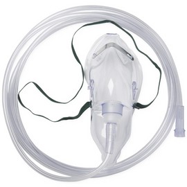 Unbranded Elongated Pediatric Oxygen Mask with Medium Concentration & 7' Tubing - 2 Pack