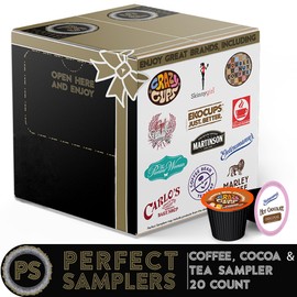 Perfect Samplers Coffee/Tea/Cider/Cappuccino and Hot Chocolate Single Serve Cups For Keurig K cup Brewers, Premium Mix, 20 Count
