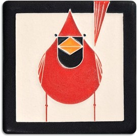 Charley Harper Cardinal (Male) Decorative Tile