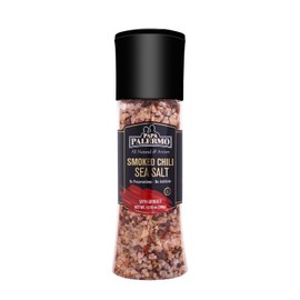 Papa Palermo Smoked Chili Pepper Sea Salt Seasoning with Grinder, Kosher, All Natural, No Additives, 7.2oz