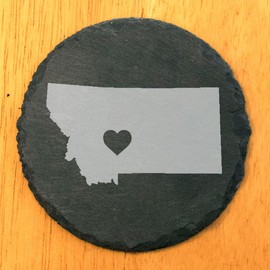 Love Montana Coasters - Round Slate - set of 6