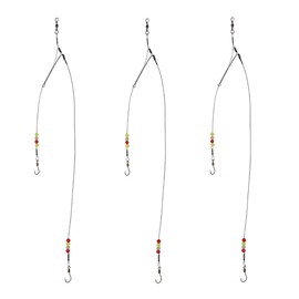 Dyxssm Fishing Hook Line Stainless Steel, Fishing Rigs Wire Leader with Rolling Swivel and Barb Hooks (Type-A: 2 Hooks rig, 16#)