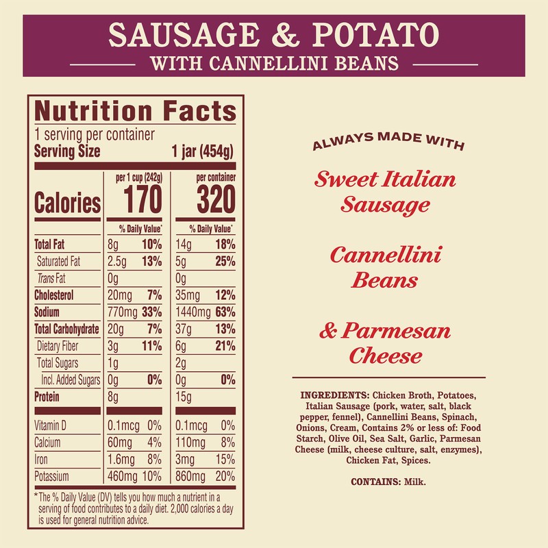 Rao's Italian Sausage & Potato With Cannellini Beans Soup, 16