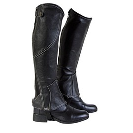 Amesbichler Reitsport Equipage Bilbao Leg Chaps Leather Black Mini Chaps Leather Chaps Riding Chaps Riding Chaps