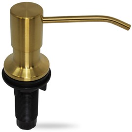MESINA Soap Dispenser for Kitchen Sink, Stainless Steel (Brushed Gold), Refill from The Top, Built-in for Counter Top, Fits 1 to 1.4 inch Hole