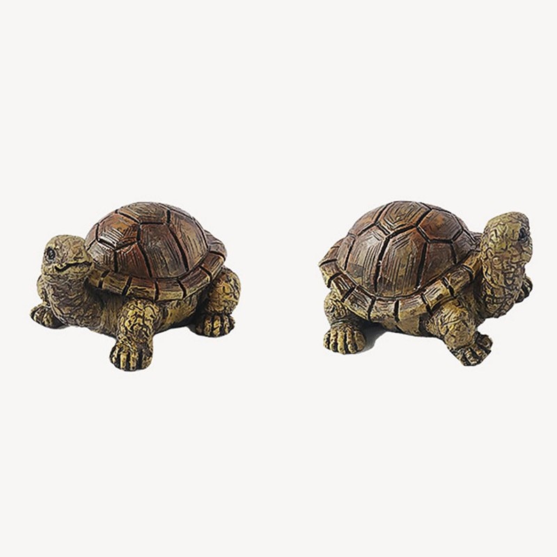 siqiaole Realistic Simulation Mini Turtle Figurines Resin Set of 2,