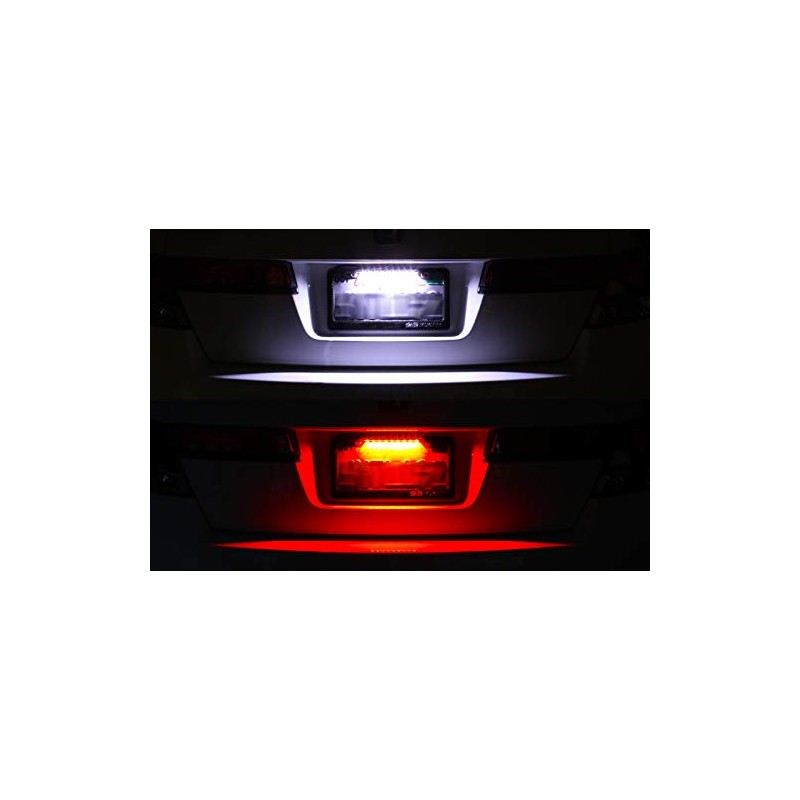 EPARTS Universal Car Truck Bright White/Red 12-LED Bolt-On Rear License