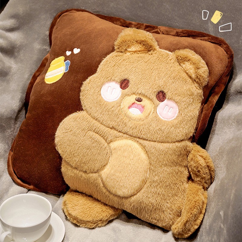 Travel Blanket and Pillow Set Multifunctional Plush Cute Animal Hand