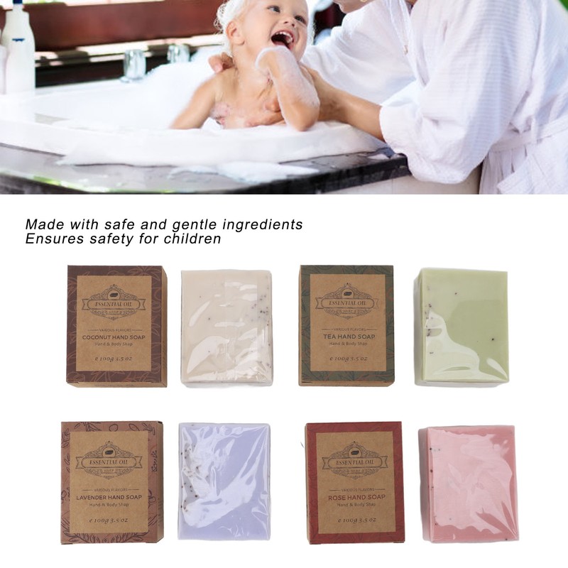 4pcs Exfoliating Soap Set Moisturizing Colorful Sea Salt Shea Butter