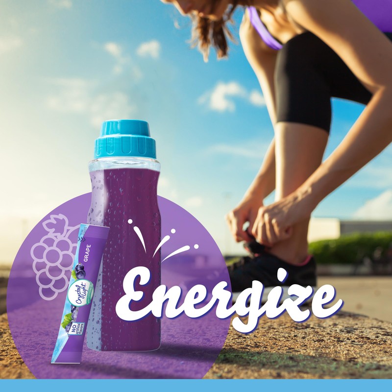 Crystal Light Grape Naturally Flavored Powdered Drink Mix with Caffeine,