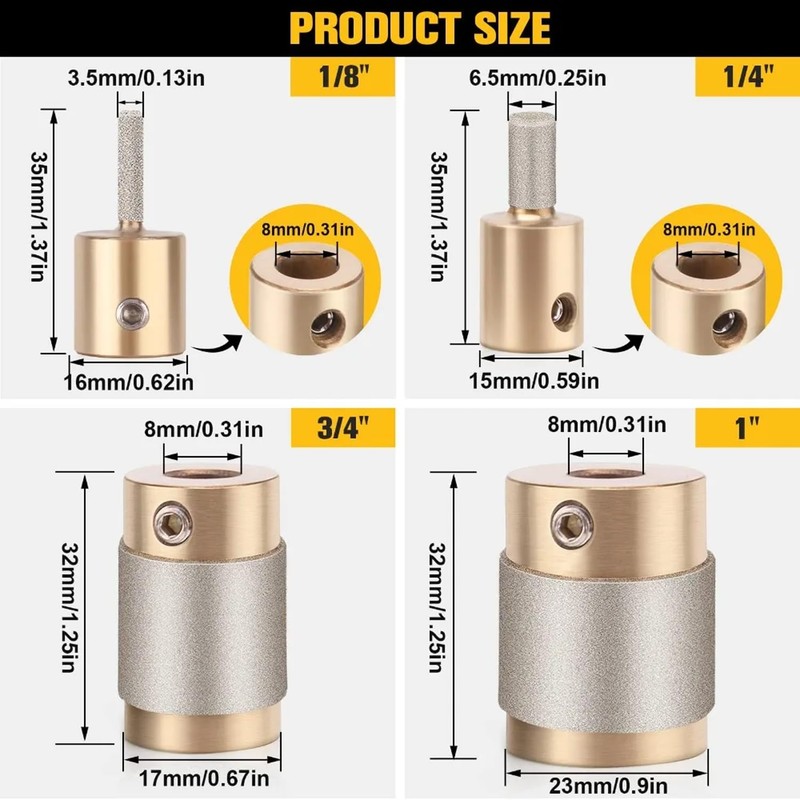 Glass Diamond Grinder Bit Head Tools Stained Glass Drill Bits