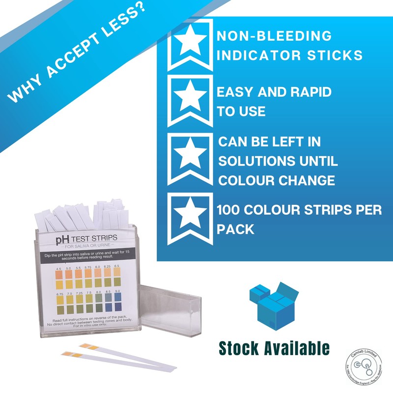 Camlab Water 1200667 pH Indicator Test Strips pH 4.5-9.0 CE