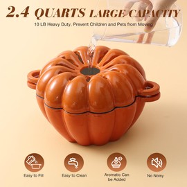 Wood Stove Steamer, Wood Stove Humidifier, Woodstove Steamer, Cast Iron Humidifier for Wood Stove 2.4 Quart Large Capacity Rust Resistant, Orange & Pumpkin