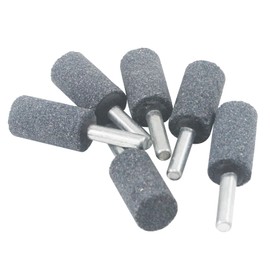 Inovsolid 6 Pcs 16 mm Cylinder Shape Grinding Stones 1/4 Inch Shank Aluminum Oxide Mounted Grinding Bits for Drill, Rotary Tools