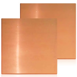 Pack of 2 Copper Plates, 99% Pure Copper Sheet, Brass Sheet, 0.5 mm Thick, Red Copper Sheet for DIY Metal Crafts, Jewellery Making, Circuit Board Printing and More (150 mm x 150 mm x 0.5 mm)