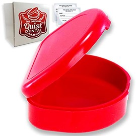 QUIST (TM) Solid Orthodontic Retainer Case (Red)